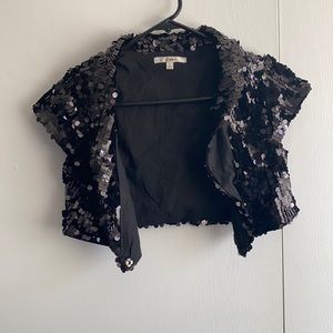 Black sequenced shrug/bolero